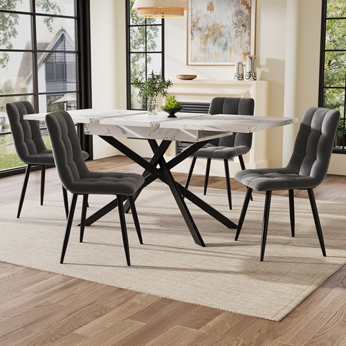 Dining table and chairs - table,
