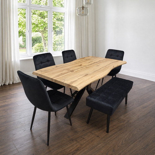 Dining table set with black - table,