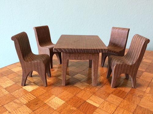 Four old chairs and table