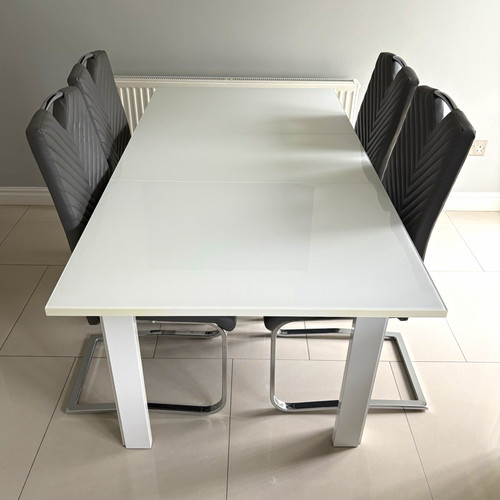 Rectangular white dining table - rectangular,