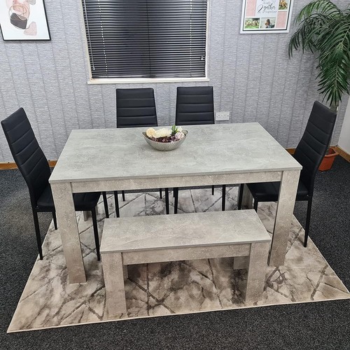 Modern grey dining table set - modern,