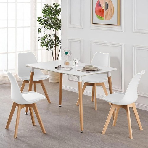 Wooden dining table and chairs - dining,