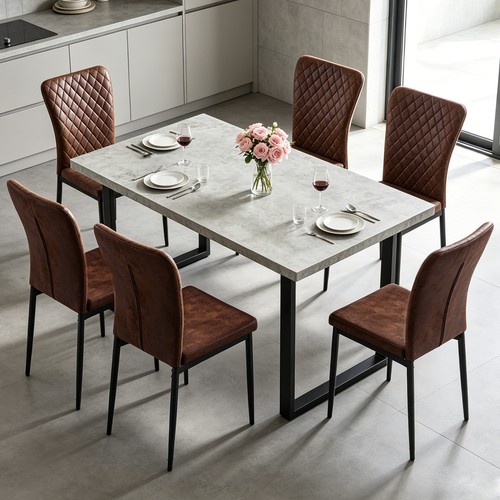 Dining table and chairs 6 - chairs, 4/6
