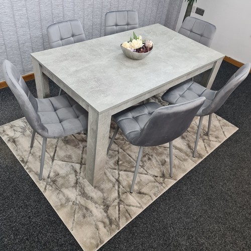 Grey dining table and chairs - dining,