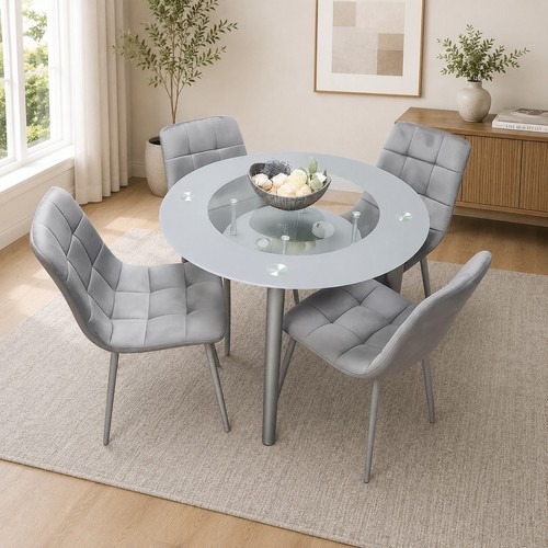 Grey round glass - grey,