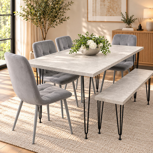 Dining table with chairs - dining, 4