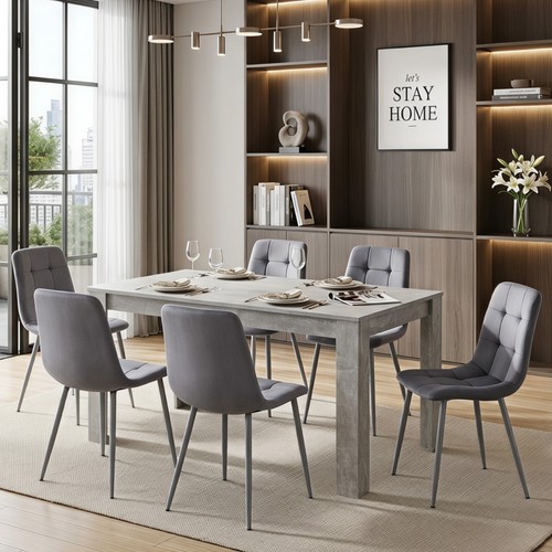 Grey dining table and - dining, 6
