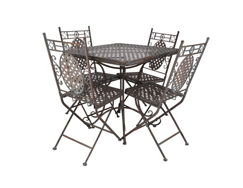 Set table and chairs - 4, wrought